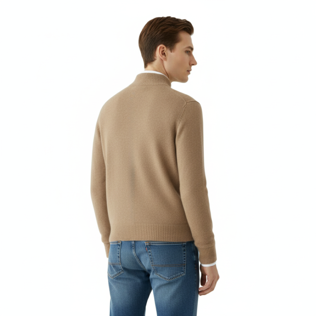 Men’s Cashmere-Feel Knit Sweater – Soft Turtleneck Jumper