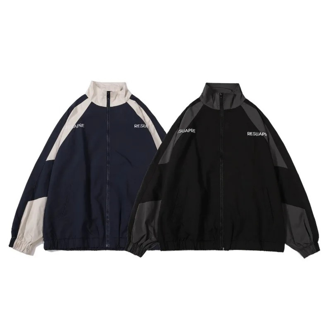 Men’s Lightweight Windbreaker Jacket – Varsity-Style Shell