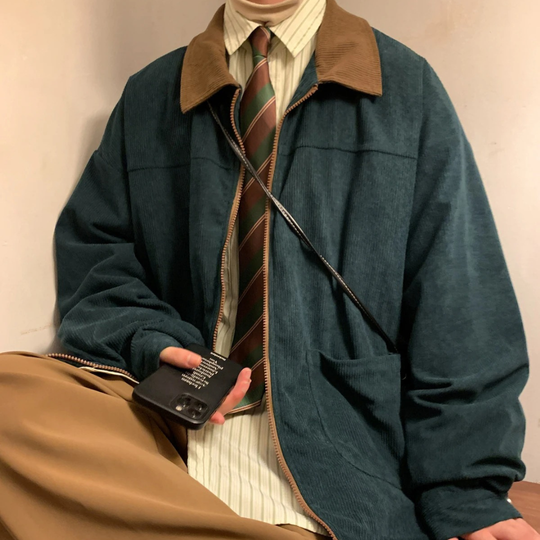 Men’s Retro Corduroy Bomber Jacket – Broadmoor Zip Jacket
