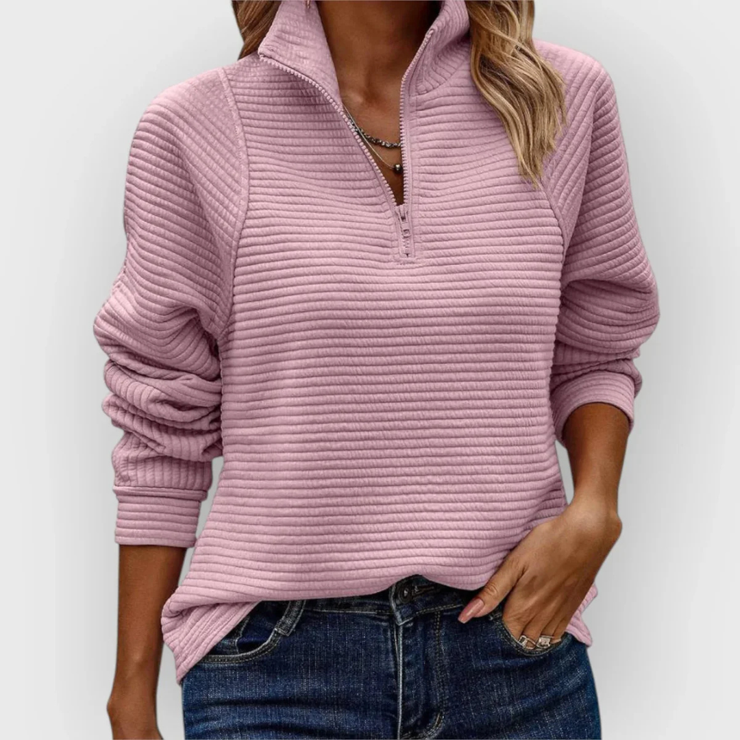 Half-Zip Sweater with V-Neck – ZipLuxe Pullover
