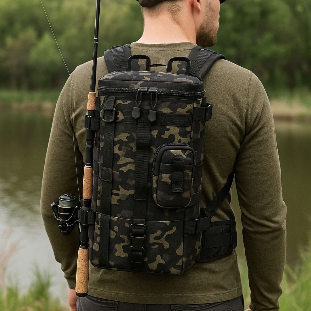 Tactical Fishing Backpack with Rod Holder – GearPack CP