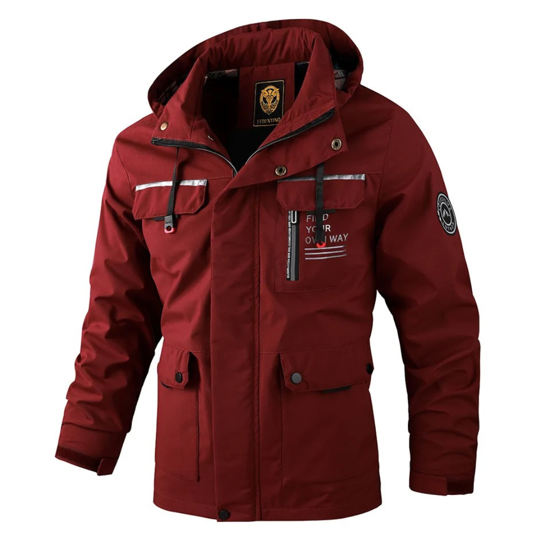 Men’s Hooded Fleece Jacket – Windproof Outdoor Zip-Up Coat