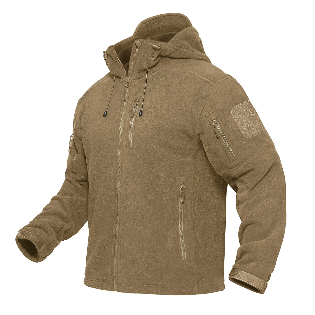 Men’s Windproof Hooded Fleece Jacket – Warm Outdoor Softshell