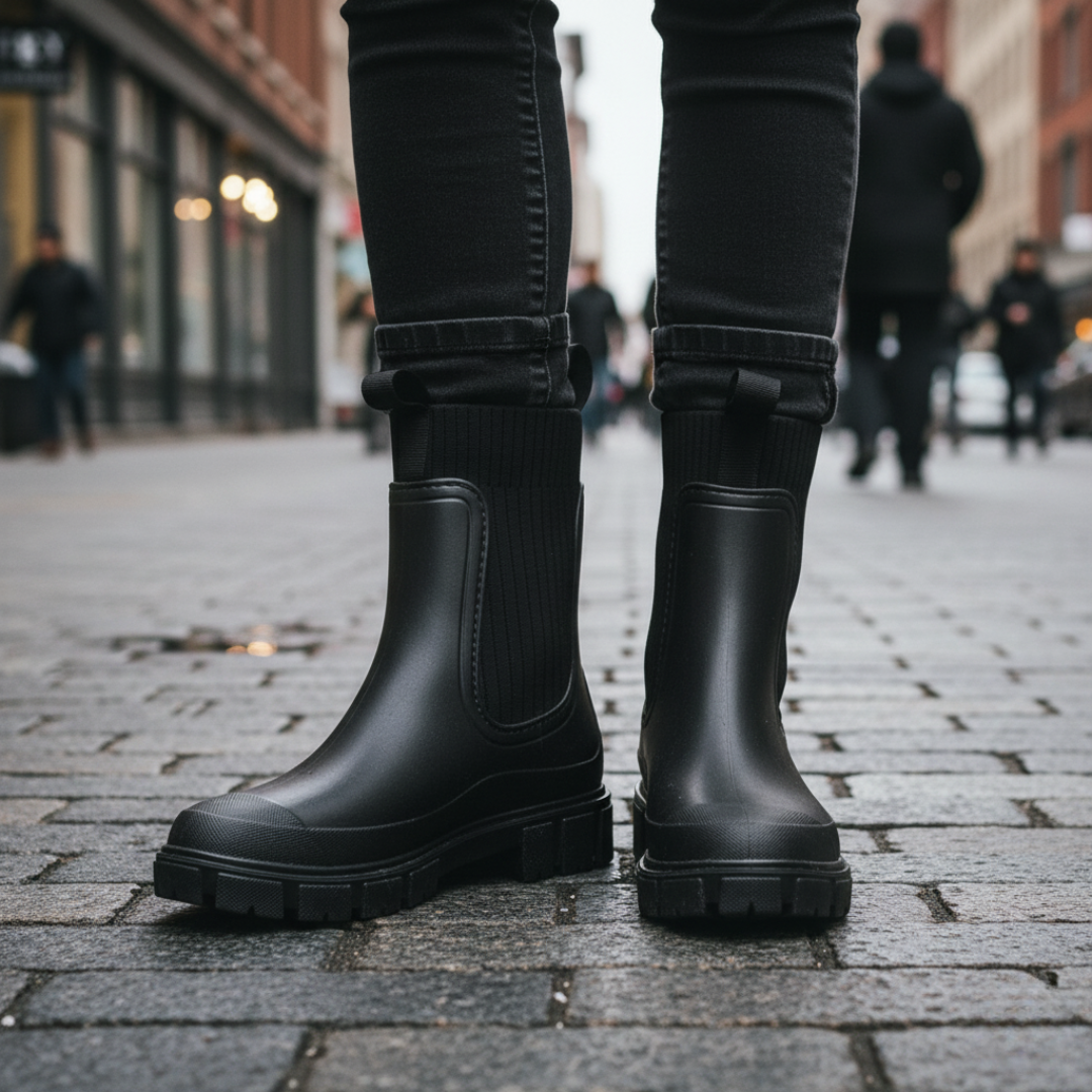 Waterproof Chelsea Rain Boots with Anti-Slip Sole – RainGuard Urban Boots