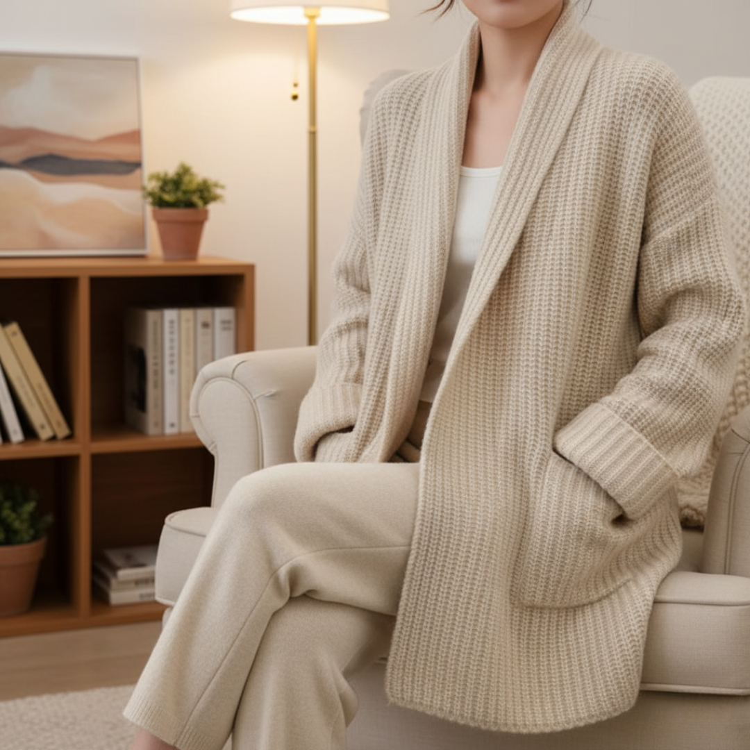 Knitted Wool Sweater Cardigan with Pockets – Kiandra Vest