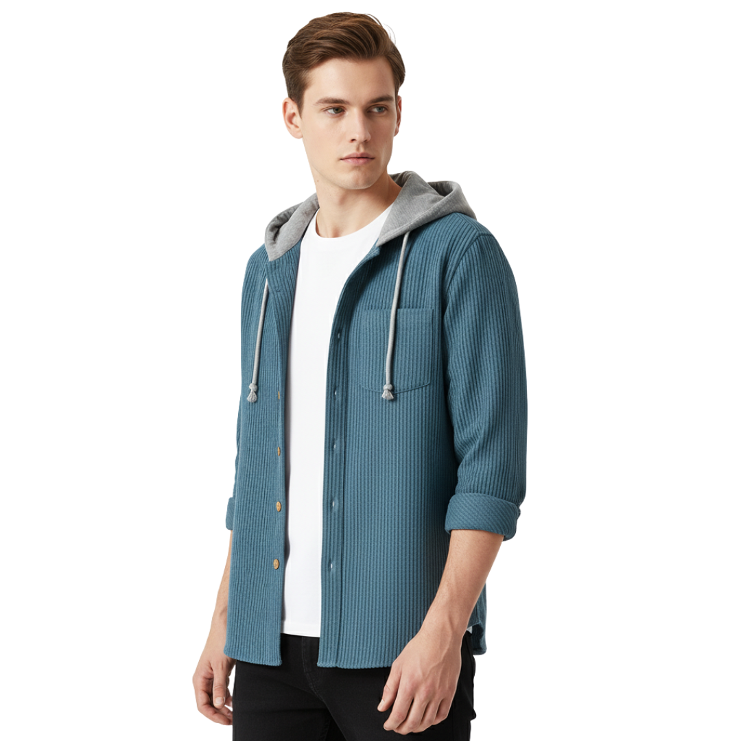 Men’s Corduroy Sweater with Hood – Heritage Overshirt