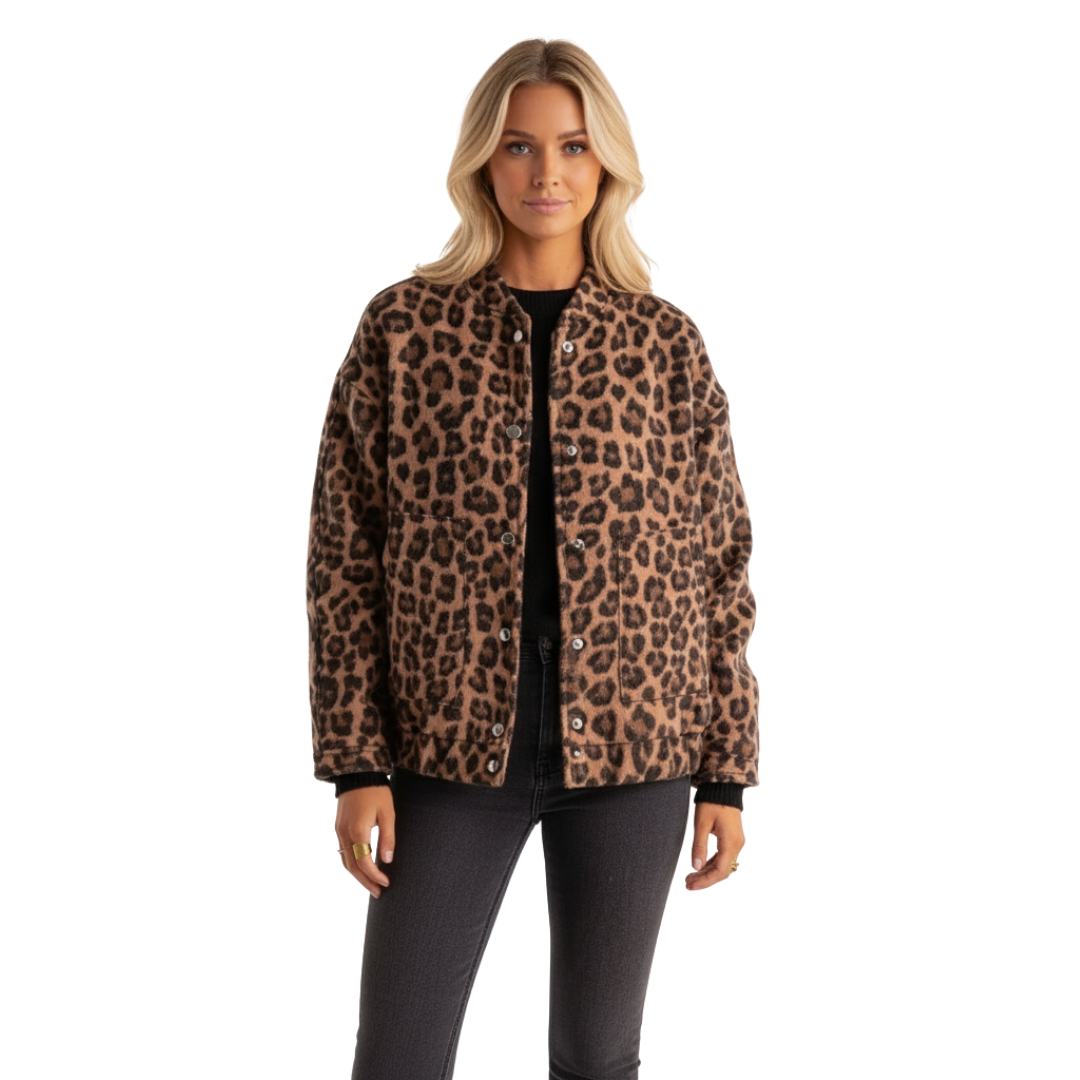 Women’s Leopard Print Shacket – Soft Button-Up Shirt Jacket