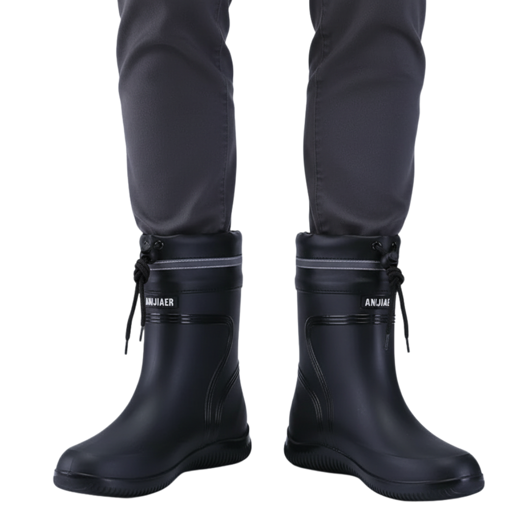 Rain Boots – StormStride Waterproof Mid-Calf Drawstring Boots