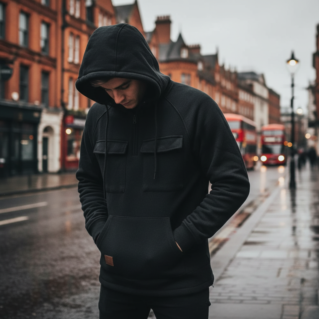 Half Zip Fleece Hoodie with Tactical Pockets – StormFront Pullover