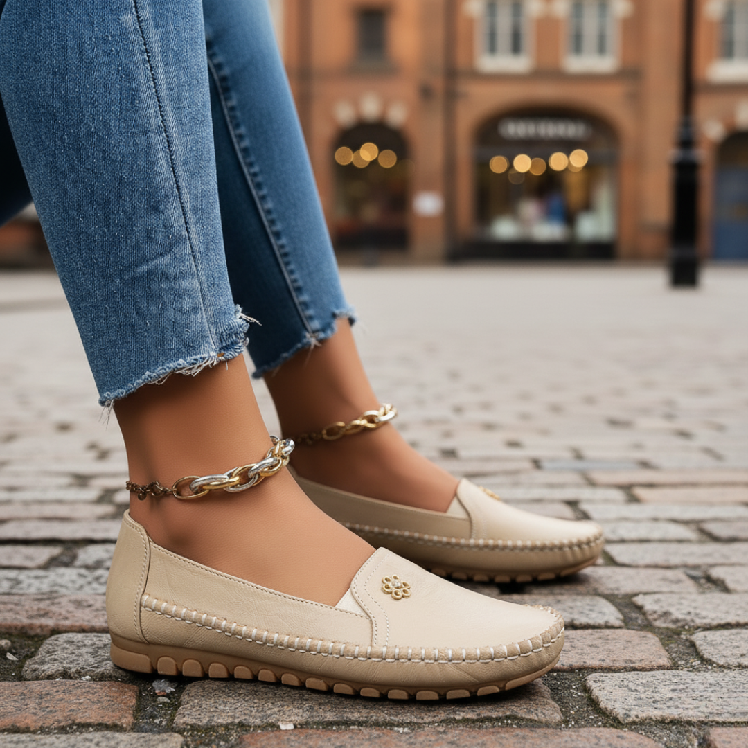 Women’s Orthopedic Vegan Leather Shoes with Arch Support – Chrysta Comfort Loafers