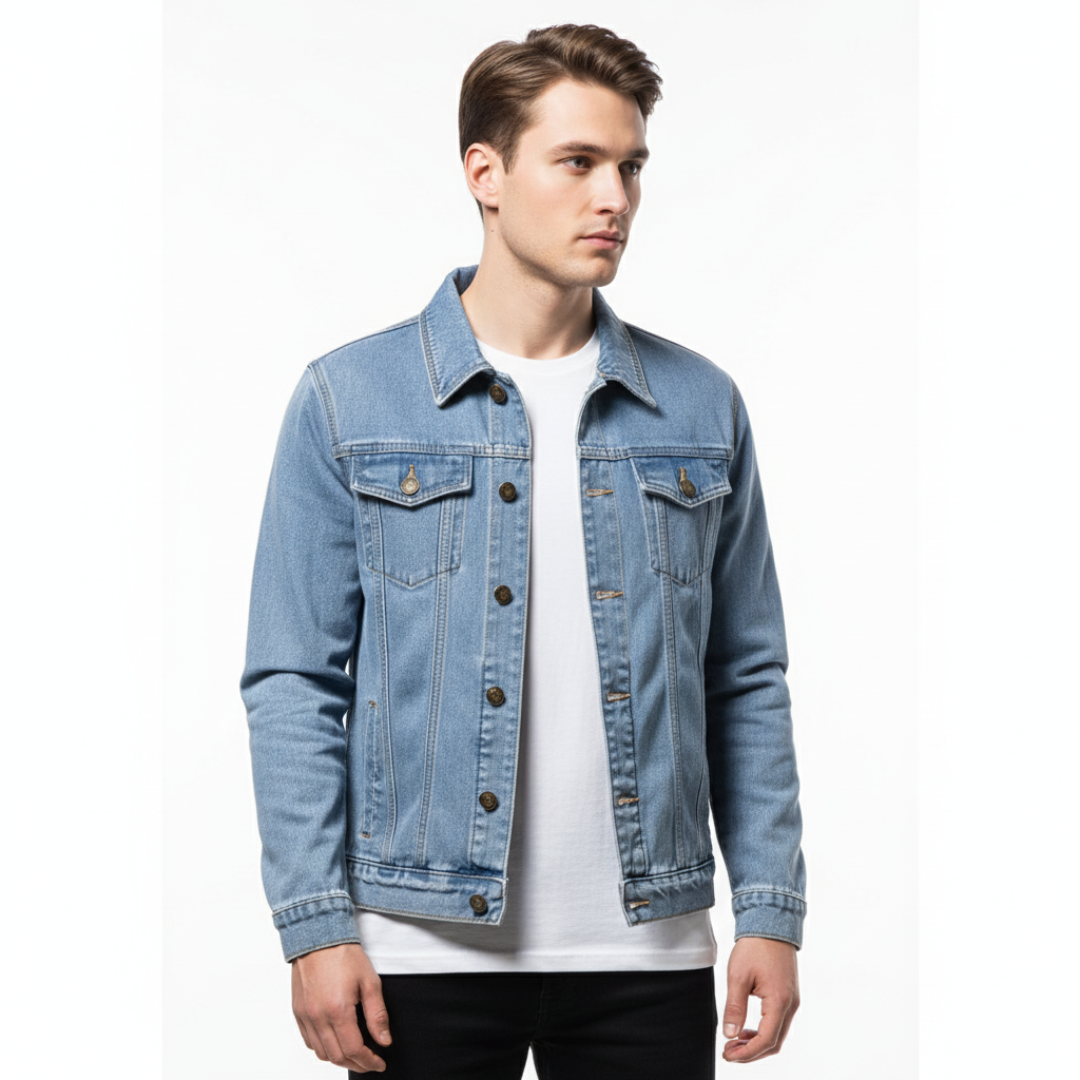 Men’s Vintage Denim Jacket – Ironweft Classic Cotton Outerwear