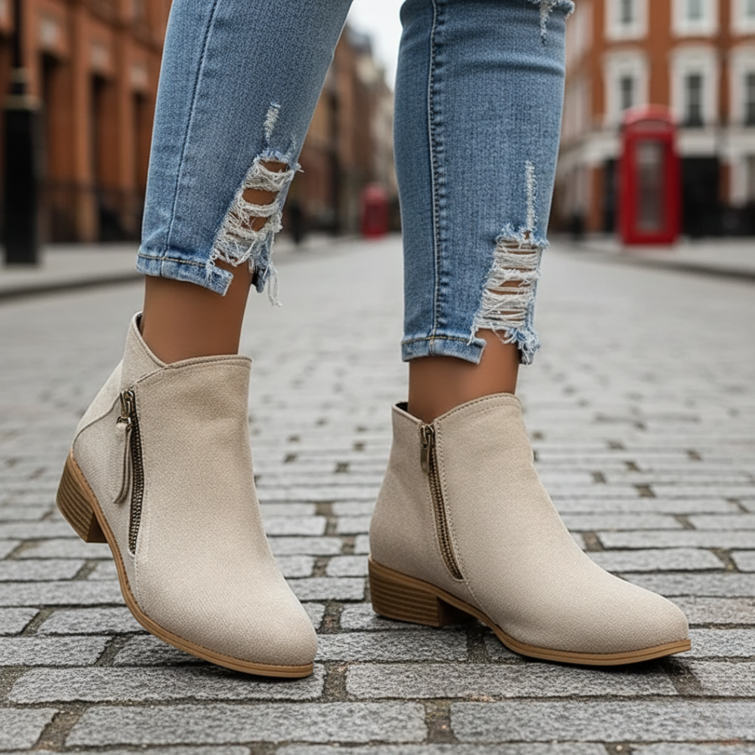 Womenβs Orthopedic Ankle Boots with Side Zipper β Farah Comfort Boots