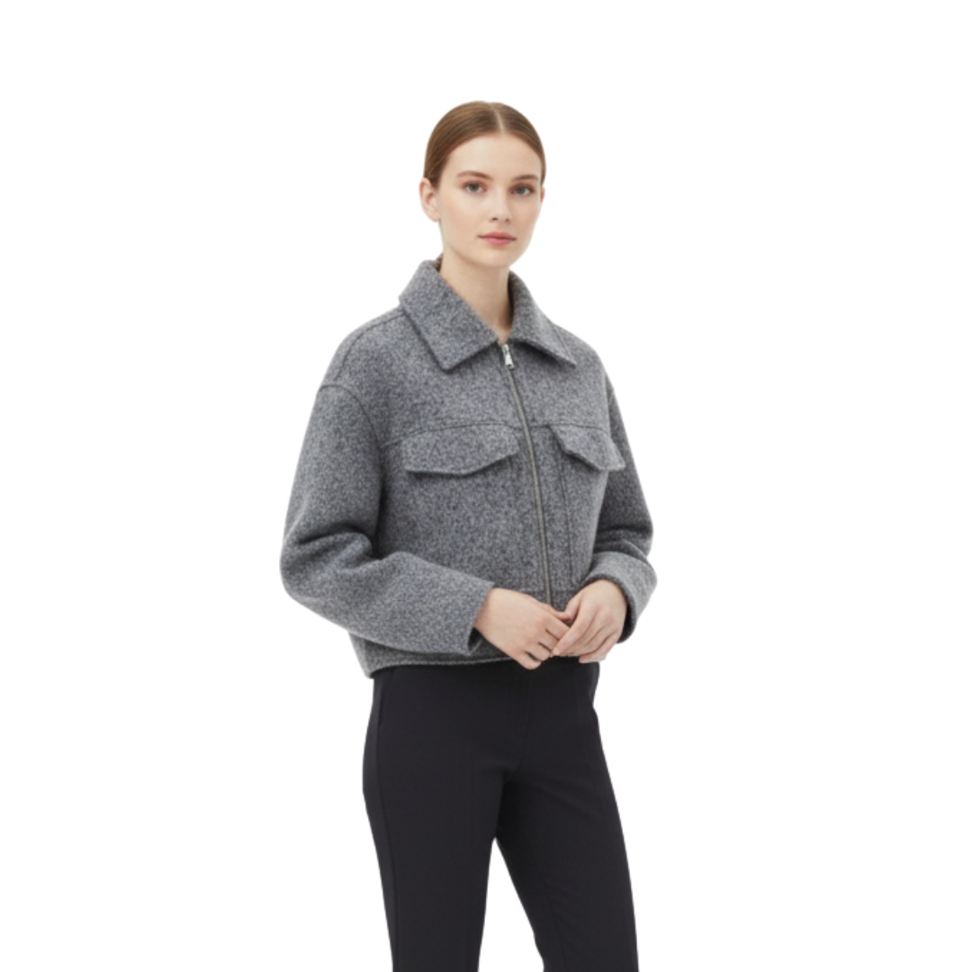Women’s Zip-Up Fleece Jacket – Westmere SoftWool Pocket Coat