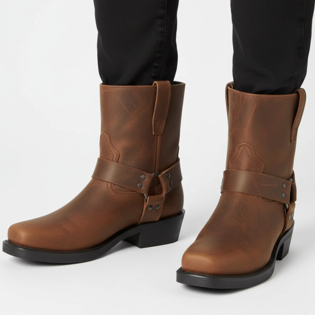 Boots Leather Cowboy – TrailForge Mid-Calf Slip-On Boots