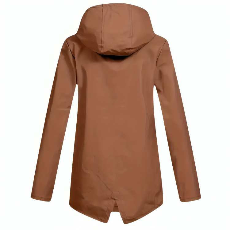 Women’s Fleece-Lined Waterproof Hooded Coat – Warm Winter Rain Jacket