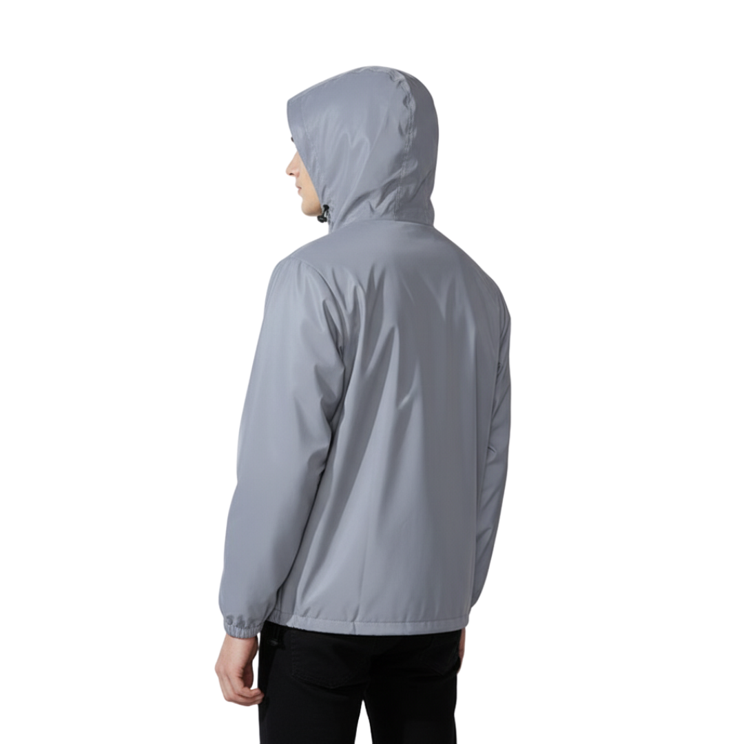 Men’s Reflective Windbreaker Jacket – Hooded Zip-Up