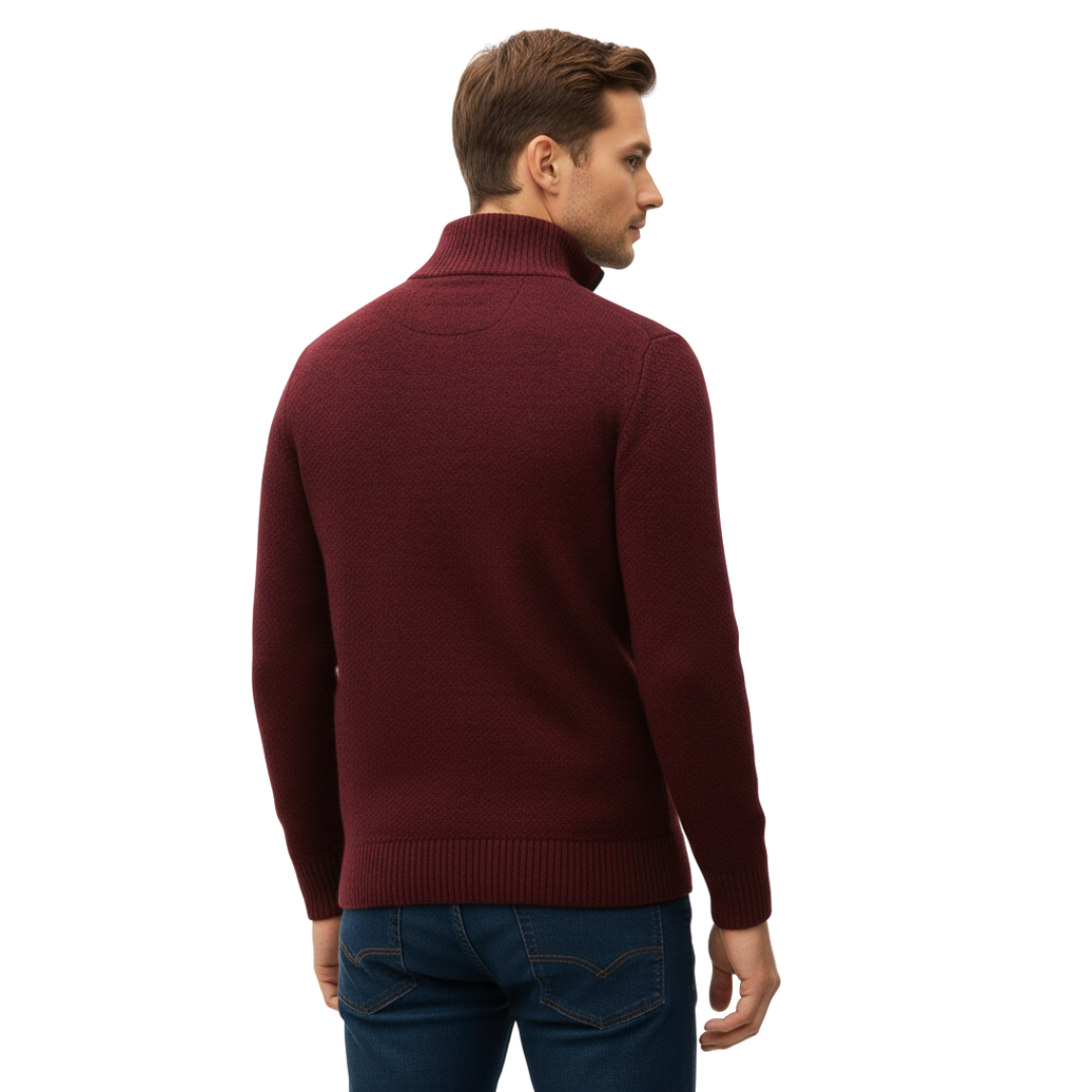 Men’s Half-Zip Knitted Fleece Sweater – Pullover