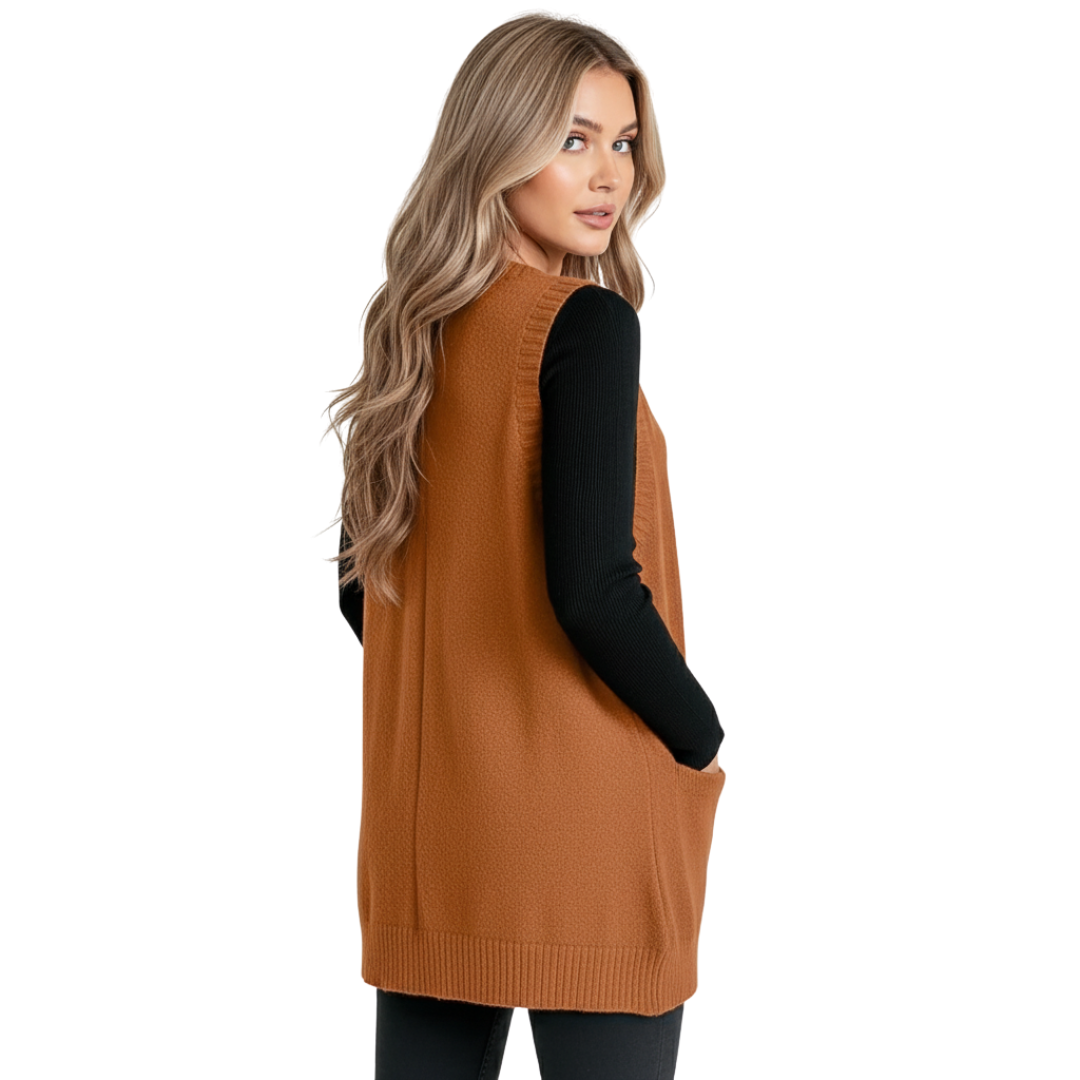 Women’s V-Neck Vest with Pockets