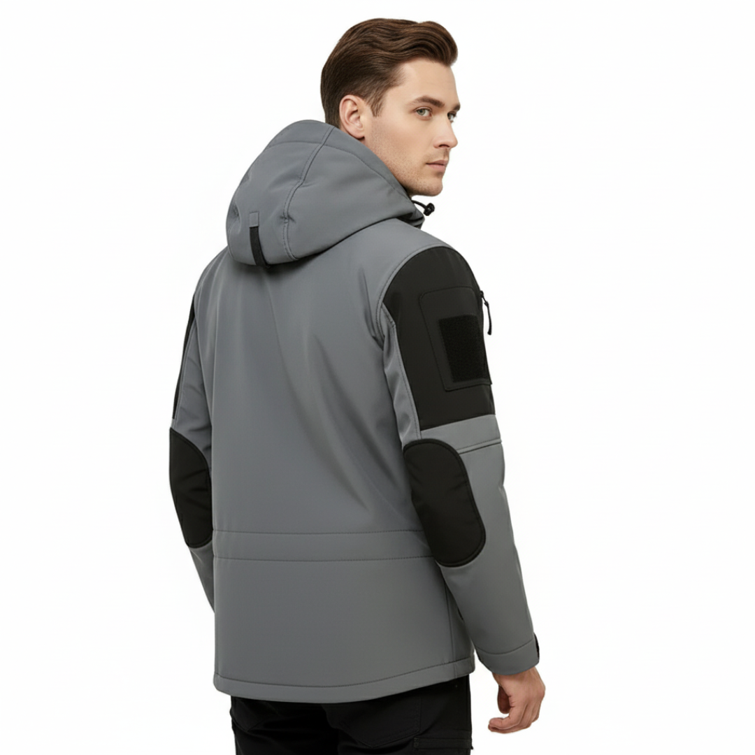 Men’s Waterproof Tactical Fleece Jacket – Windproof Softshell with Hood