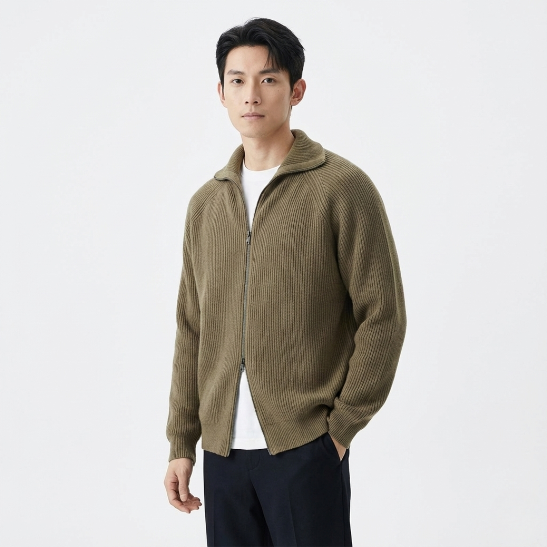 Nordspur | Thick Knitted Zip Cardigan