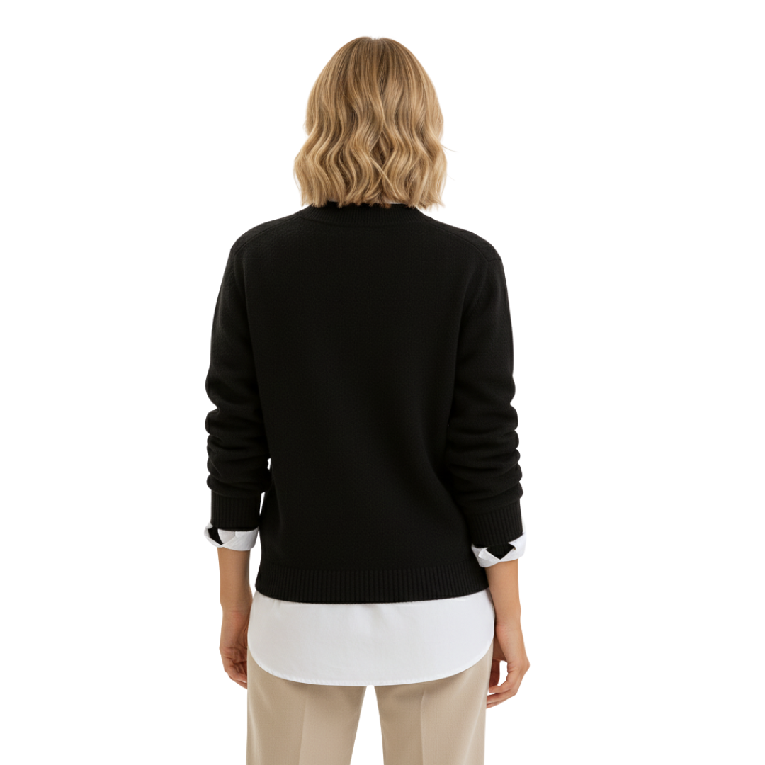 Women’s Soft Cashmere-Look Sweater – Crew Neck Knit Jumper