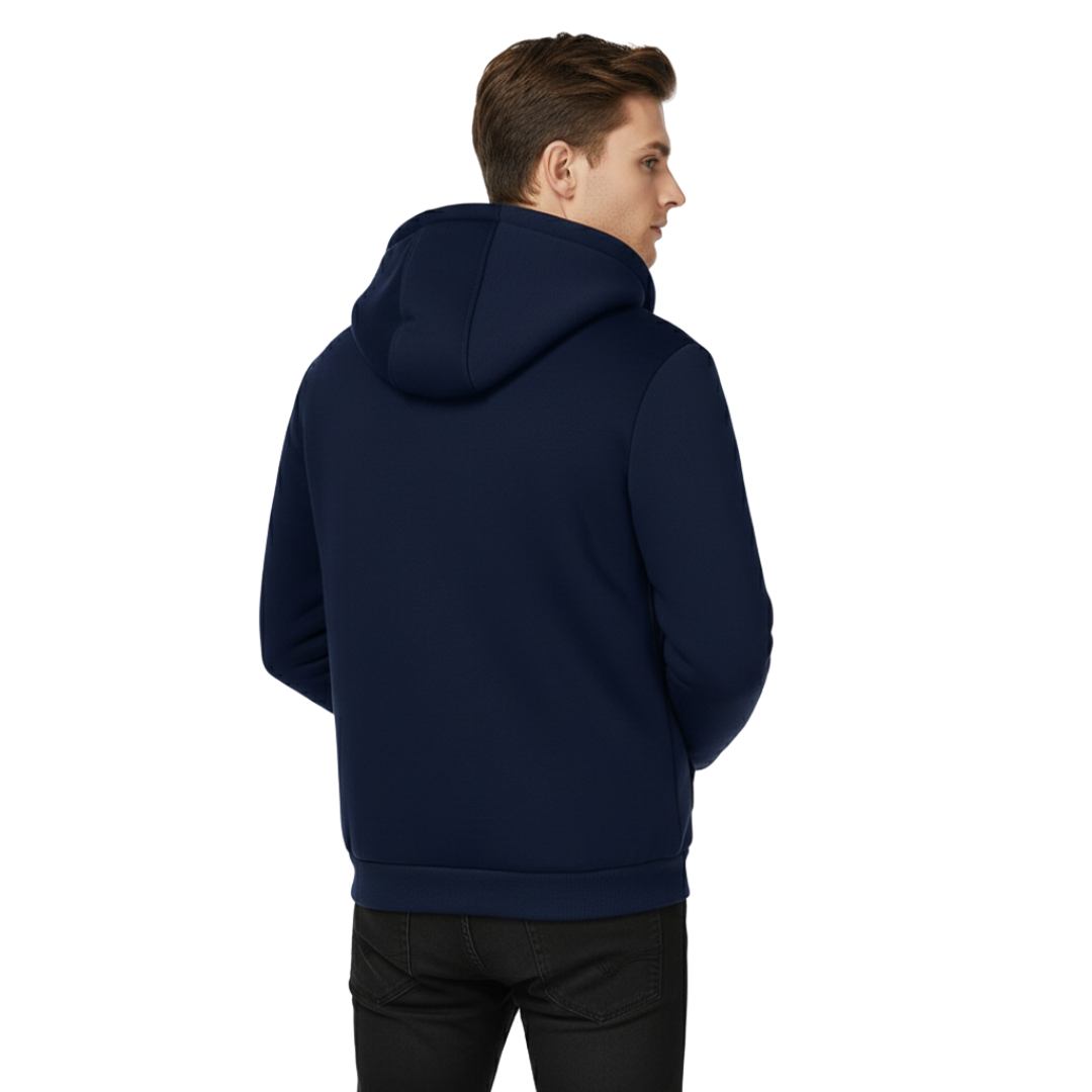 Men’s Sherpa-Lined Fleece Jacket – Thick Thermal Zip-Up Winter Hoodie