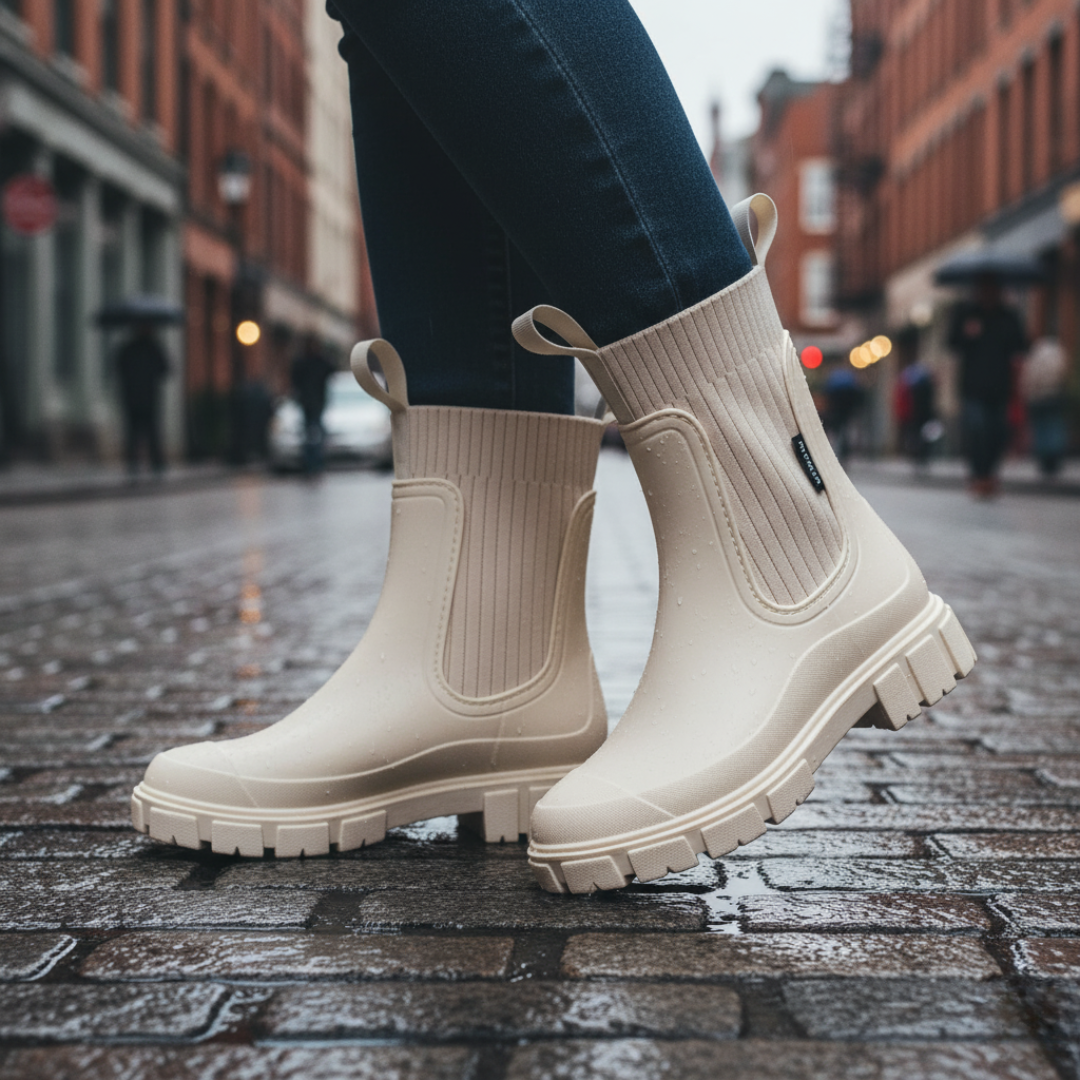 Waterproof Chelsea Rain Boots with Anti-Slip Sole – RainGuard Urban Boots