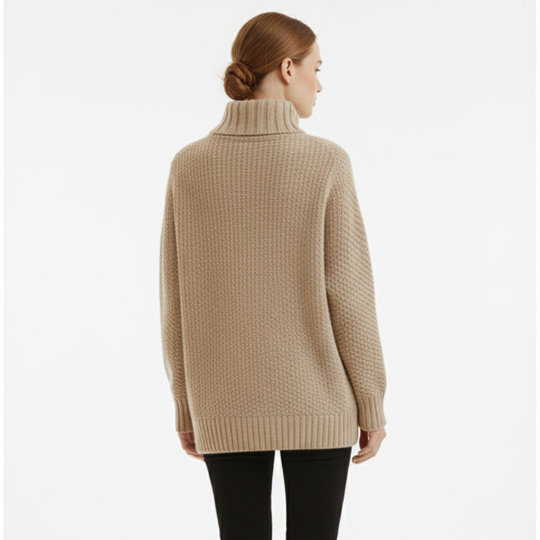Women’s Relaxed Pullover with Ribbed Collar