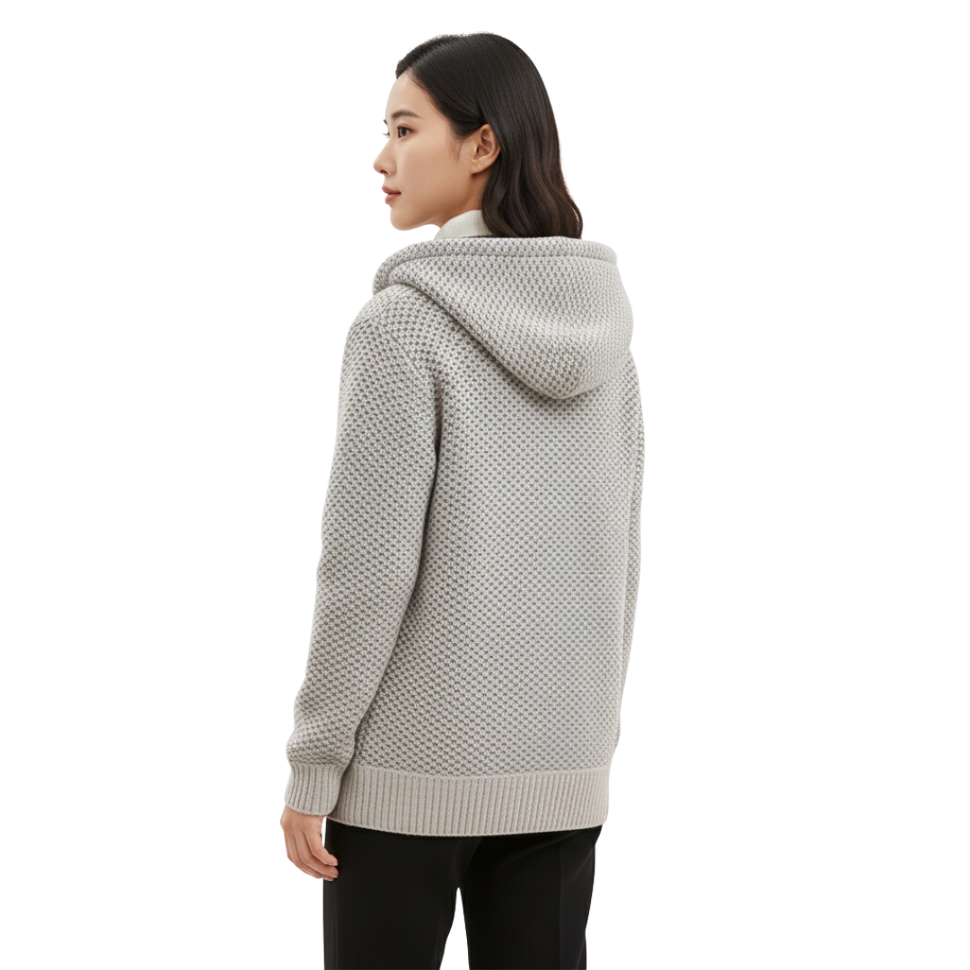Women’s Hooded Fleece Zip-Up Sweater – Vest Jacket