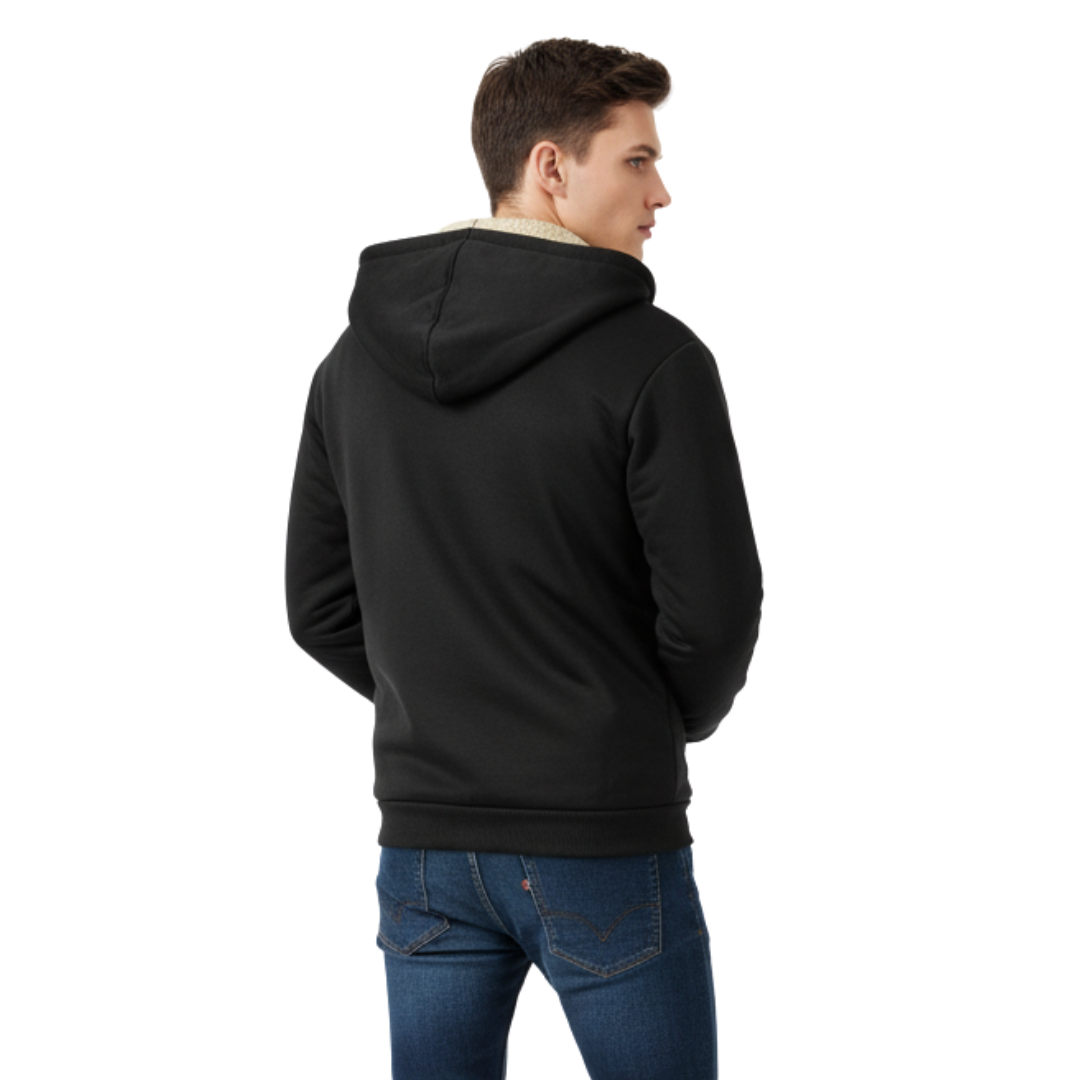 Men’s Thermal Fleece Zip-Up Hoodie – Warm Sherpa-Lined Winter Jacket