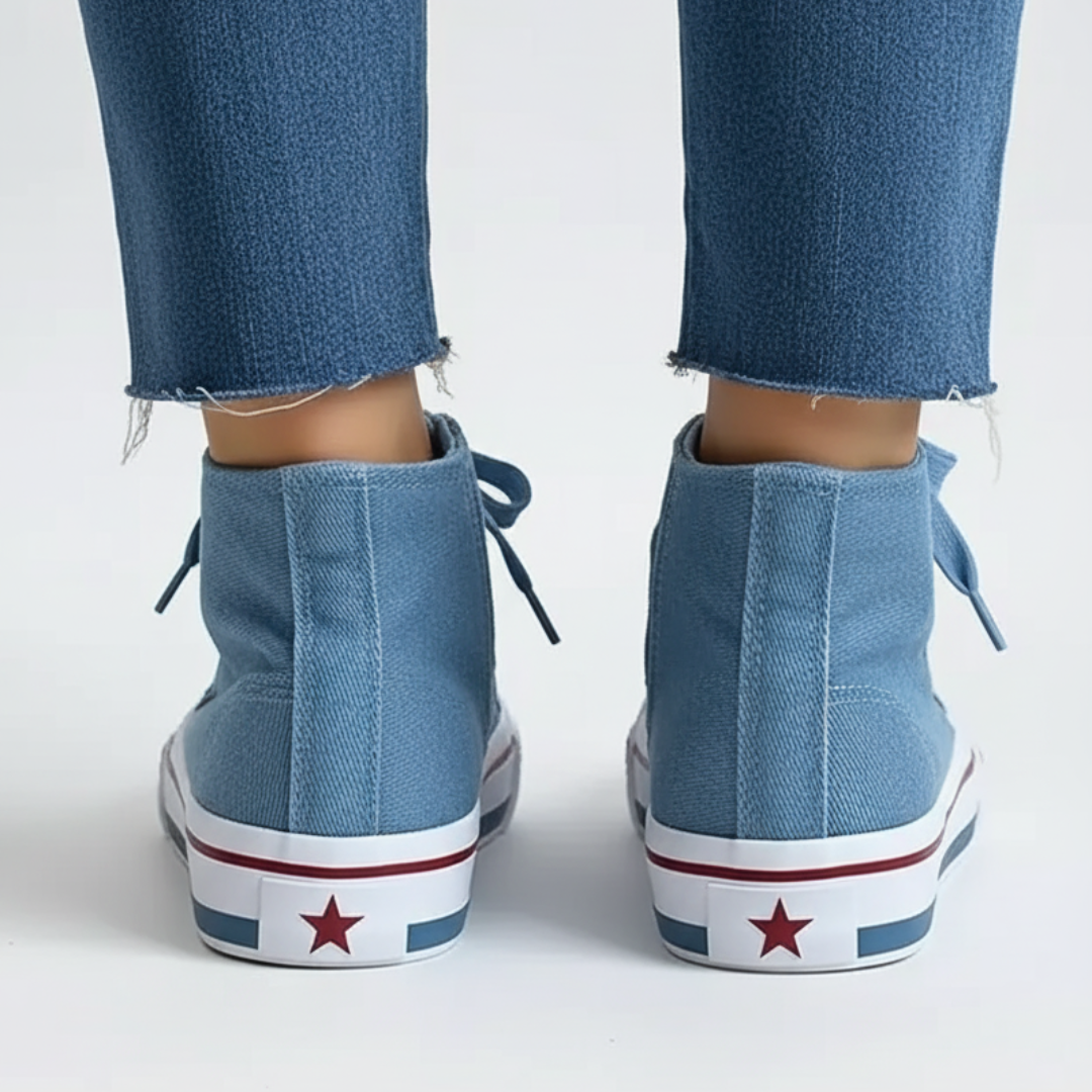 Boots – RetroCharm High-Top Denim Boots