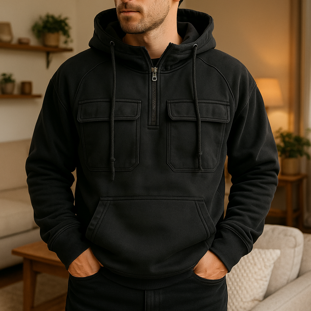 Utility Comfort Hoodie Sweater with Pockets – Maverick Vest