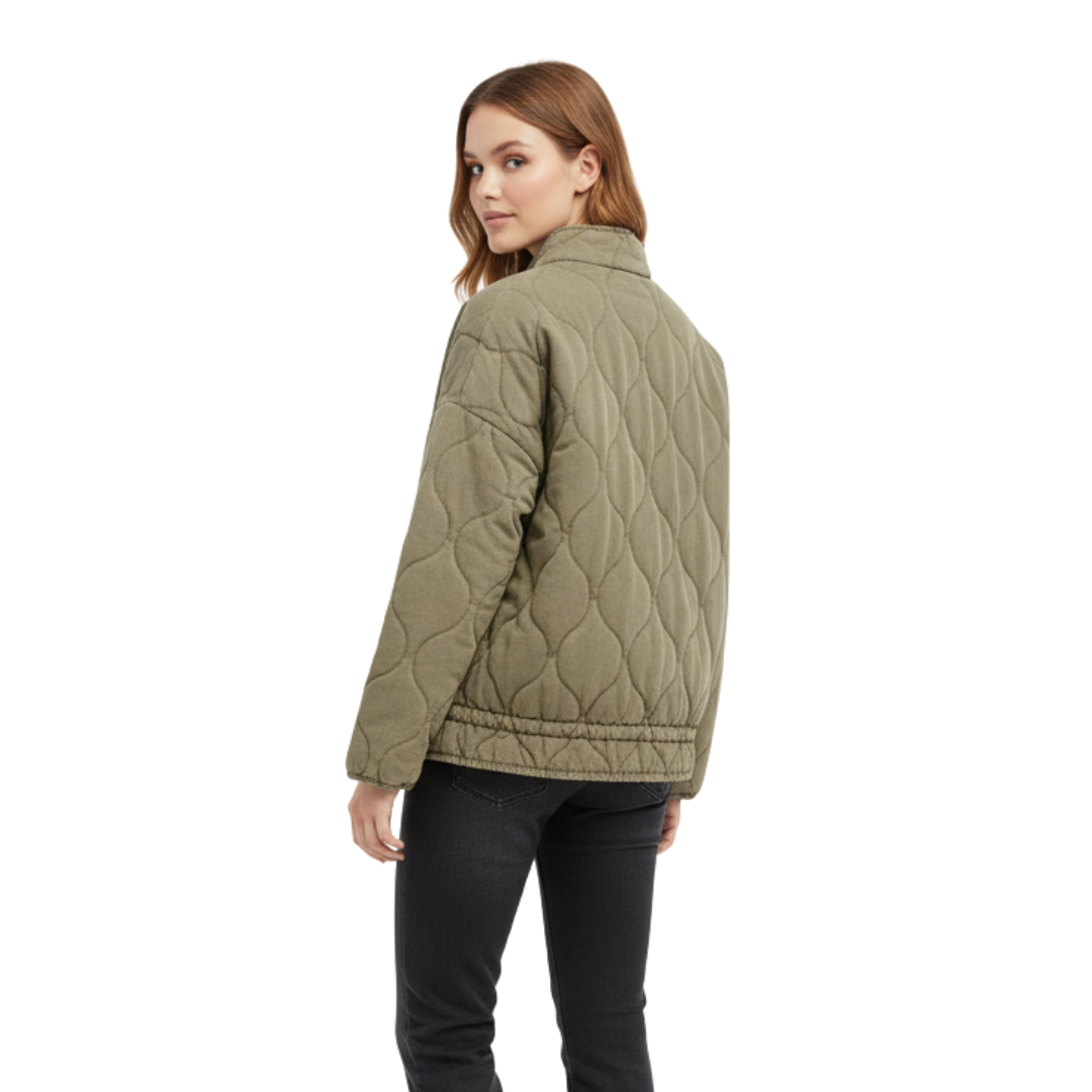 Women’s Quilted Puffer Jacket – QuiltEase Warm Cotton Coat