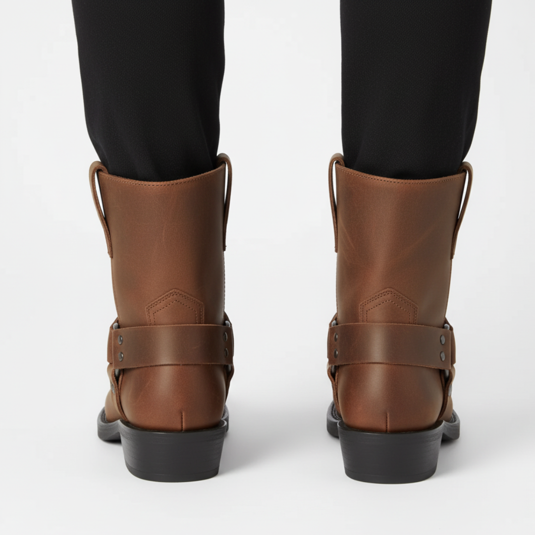 Boots Leather Cowboy – TrailForge Mid-Calf Slip-On Boots