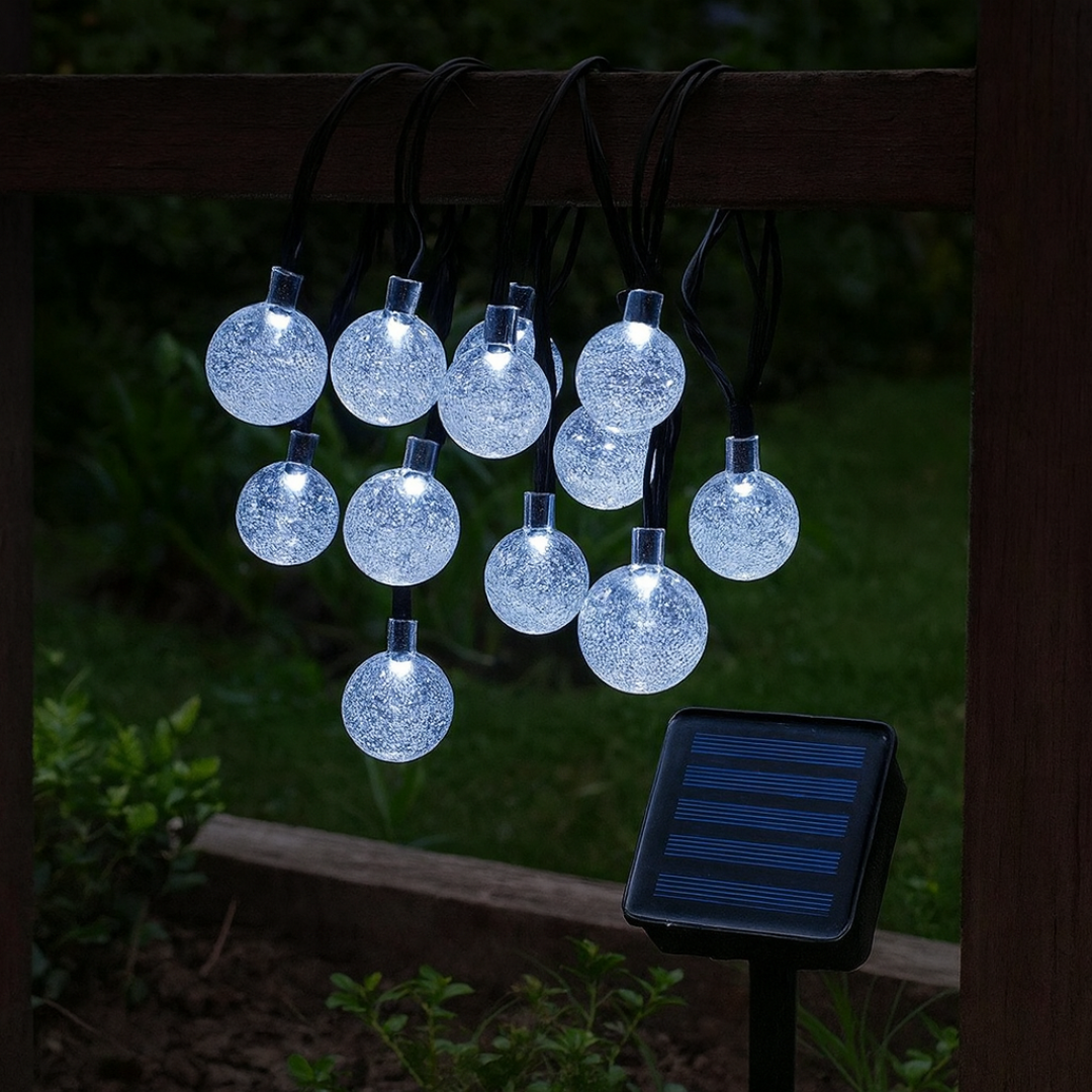 Cluster Lights Solar Crystal Globe – GlowSphere 8-Mode Waterproof LEDs