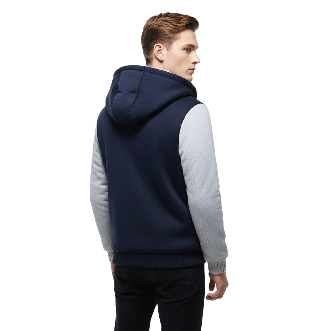 Men’s Sherpa-Lined Fleece Jacket – Warm Hooded Zip-Up for Winter