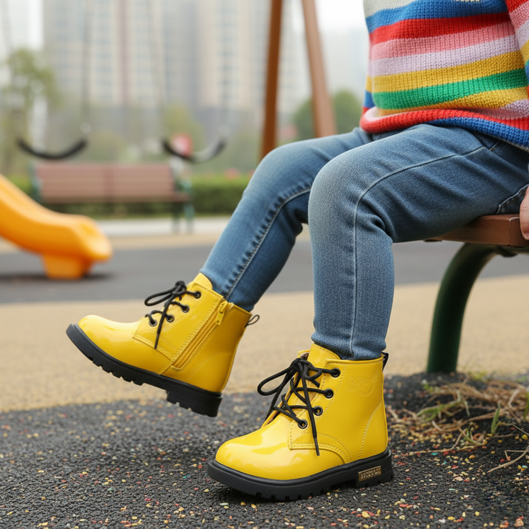 Baby Shoes Waterproof PU Leather Ankle Boots – PuddlePop Children’s Boots