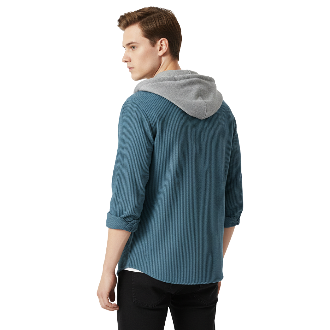 Men’s Corduroy Sweater with Hood – Heritage Overshirt