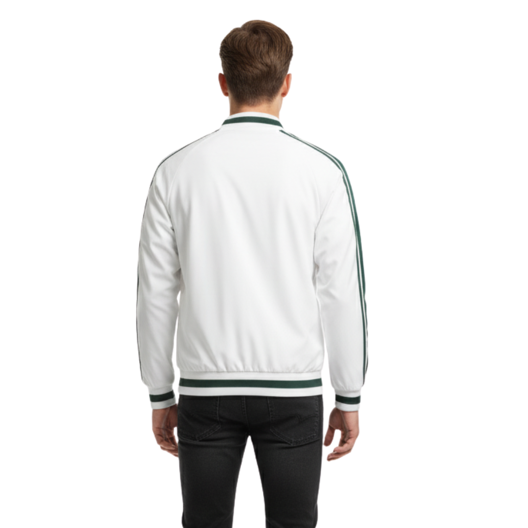 Men’s Retro Stripe Track Jacket – Classic Zip-Up Sportswear