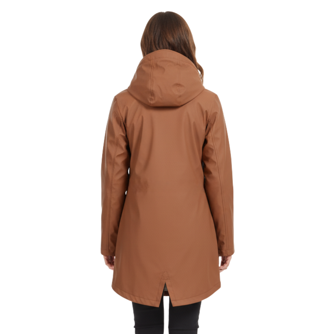 Women’s Fleece-Lined Waterproof Hooded Coat – Warm Winter Rain Jacket