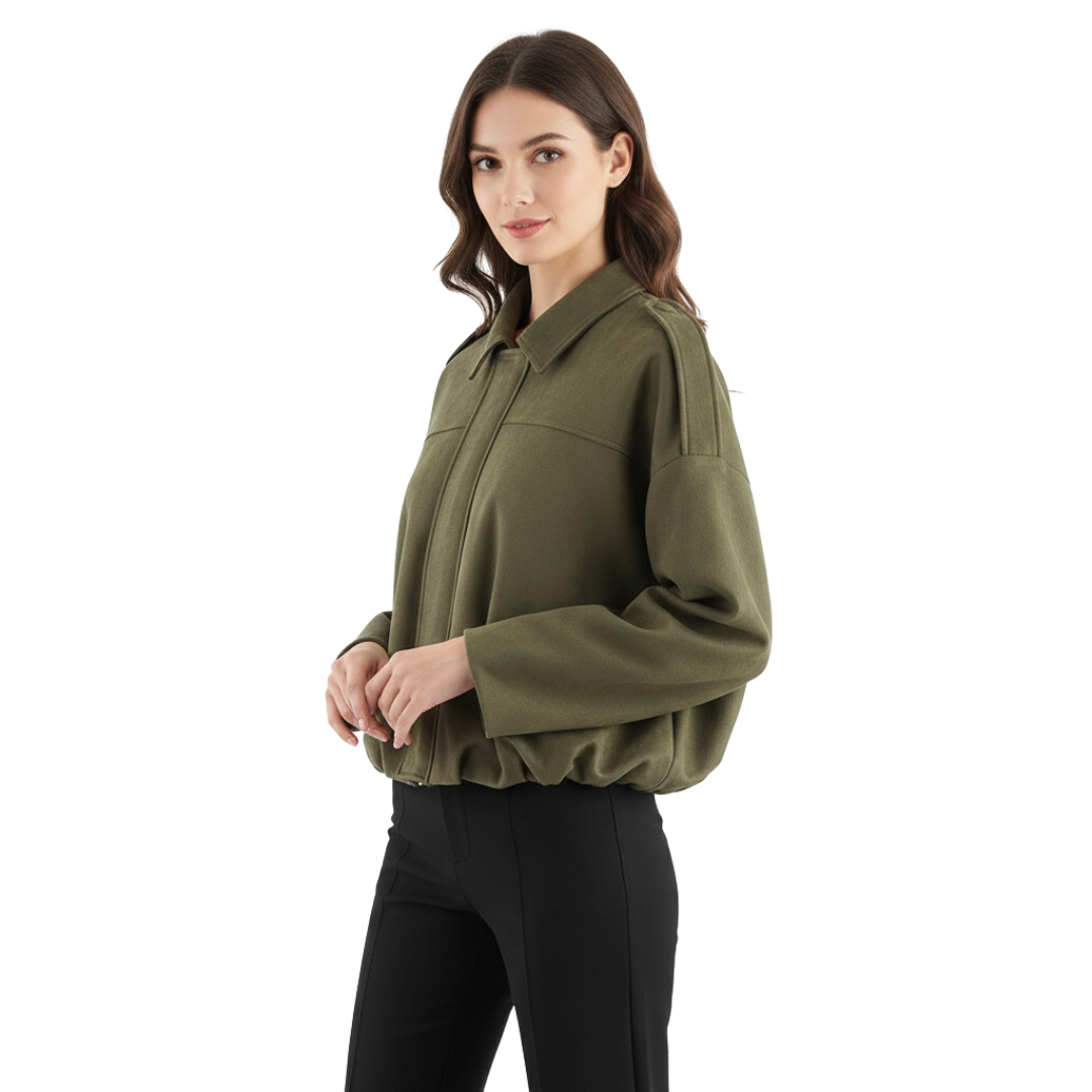 Women’s Oversized Zip-Up Jacket – SoftFlow Urban Coat