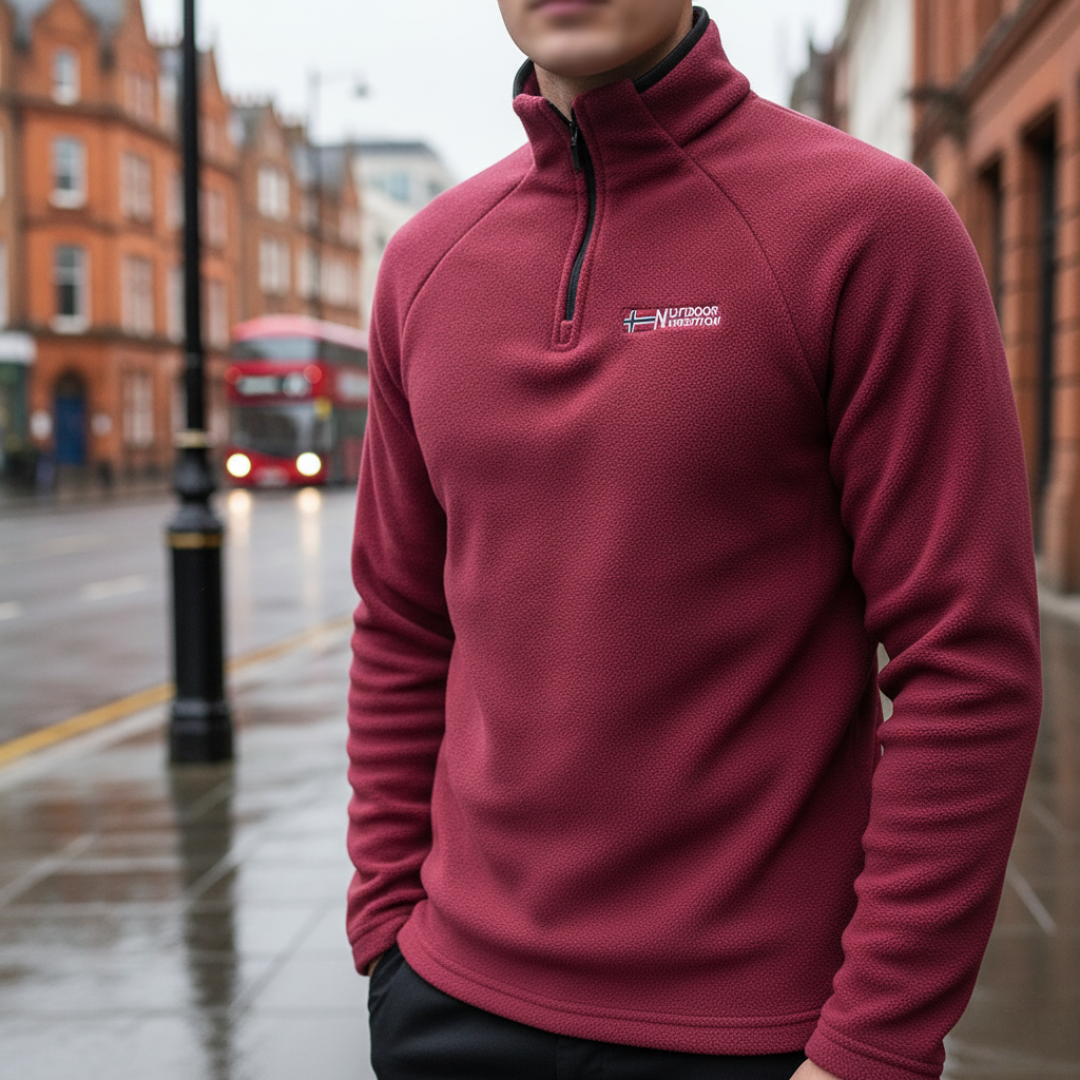 Half Zip Fleece for Men – AlpineCore Thermal Pullover