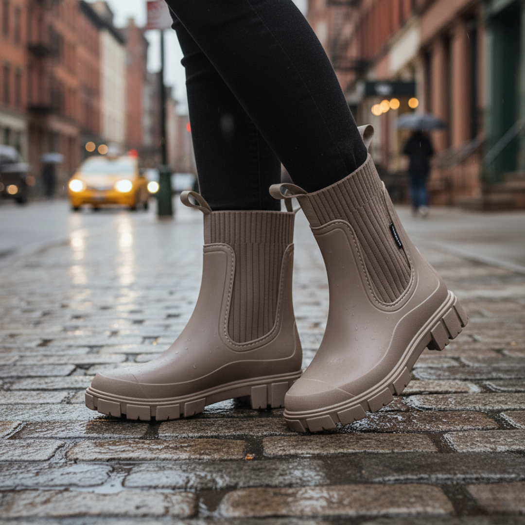 Waterproof Chelsea Rain Boots with Anti-Slip Sole – RainGuard Urban Boots