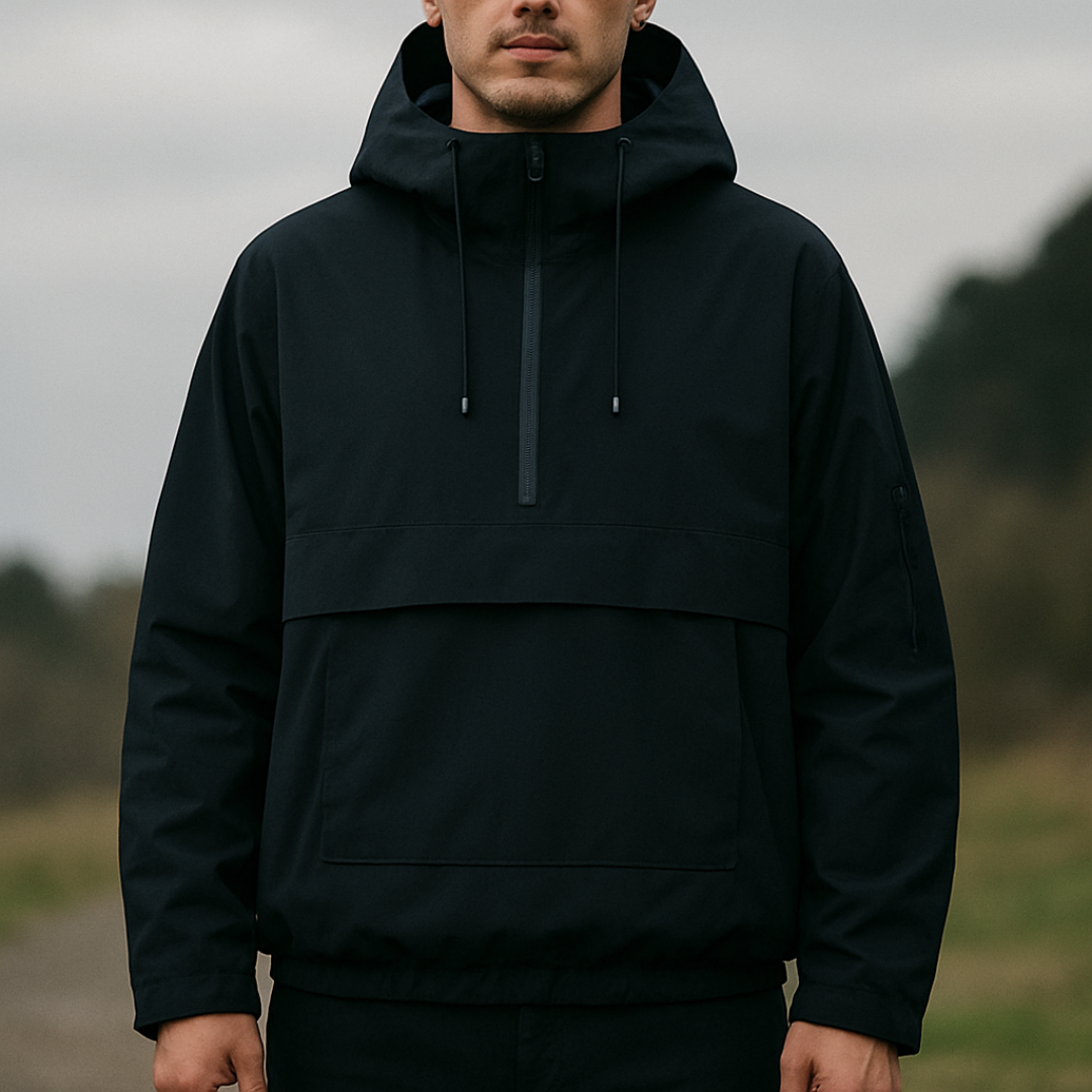 Waterproof All-Weather Coat with Hood & Front Pocket – StormShield Parka