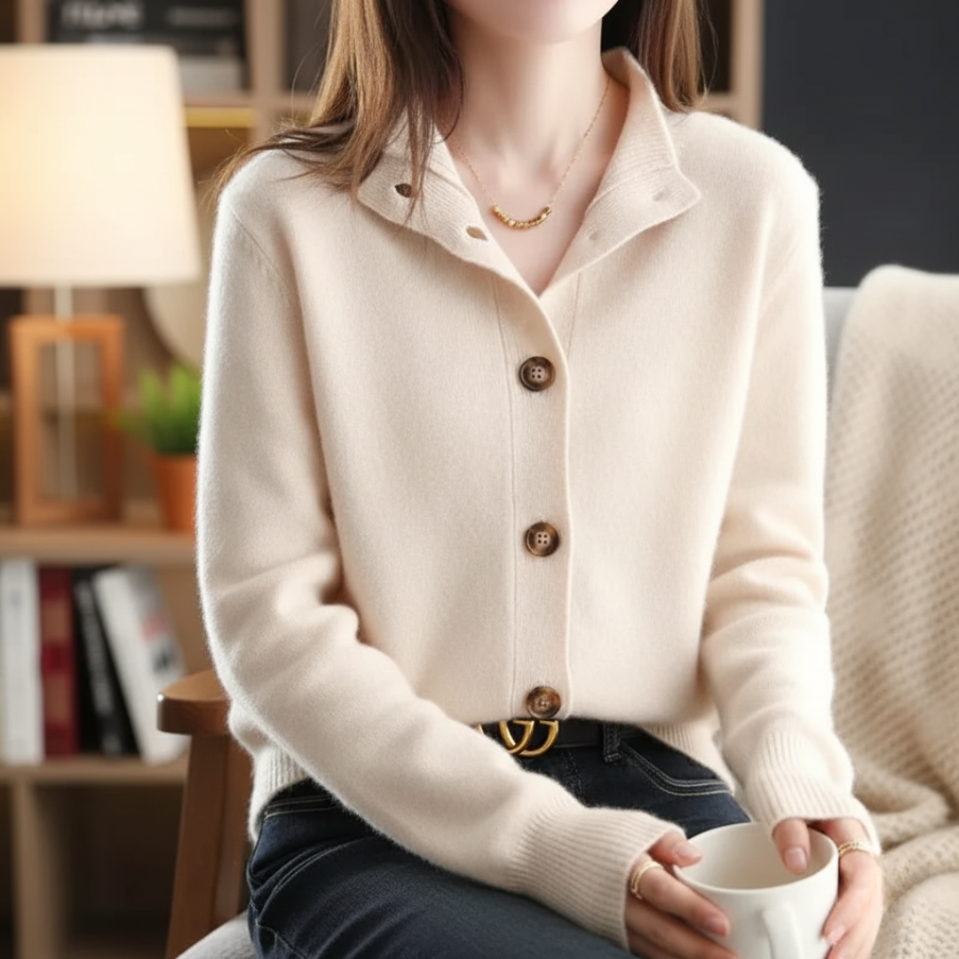 Merino Wool Button Sweater – Arlina Vest