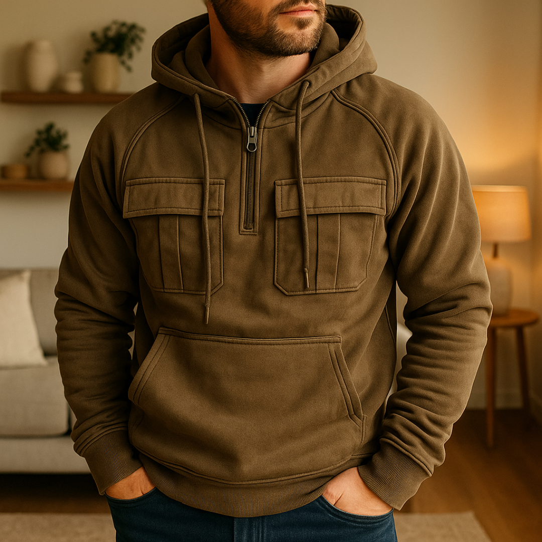 Utility Comfort Hoodie Sweater with Pockets – Maverick Vest