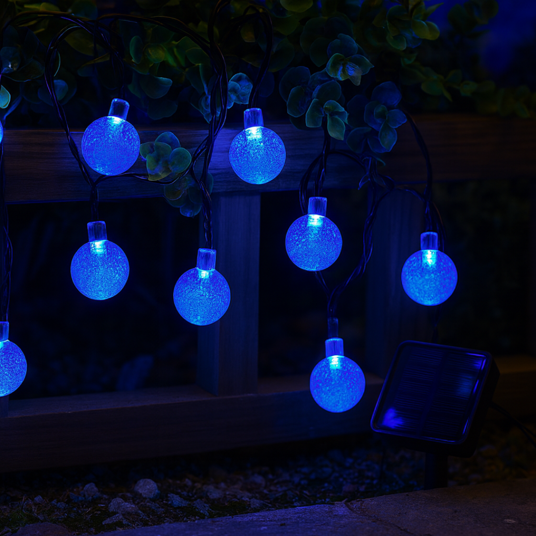 Cluster Lights Solar Crystal Globe – GlowSphere 8-Mode Waterproof LEDs