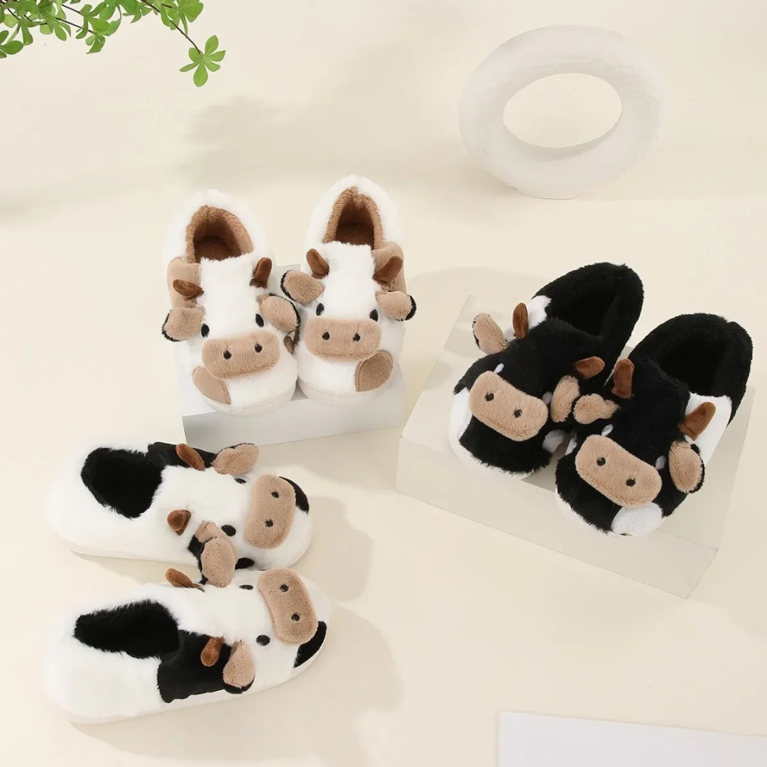 Slipper for Women – MooMates Plush Cartoon Cow Slippers