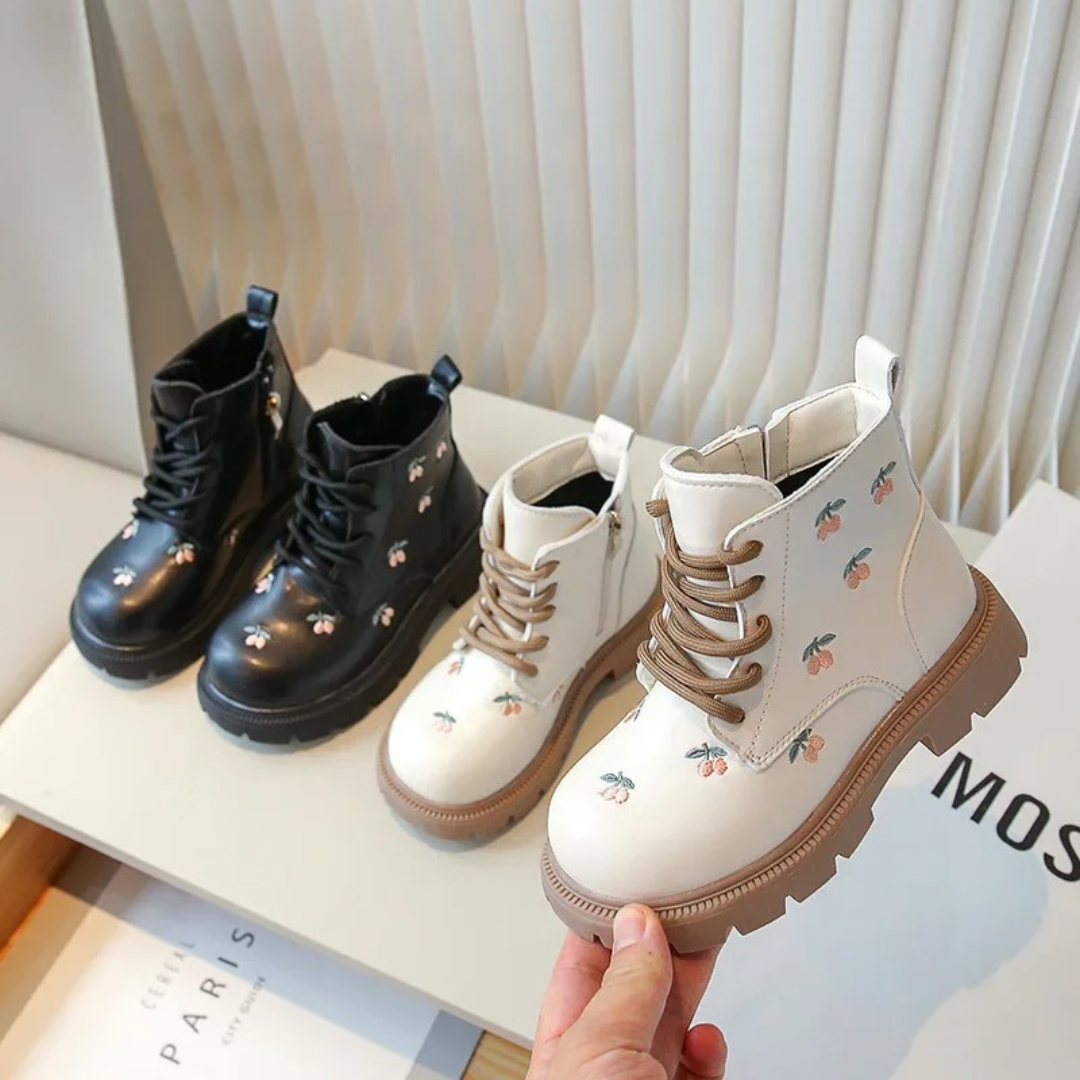 Baby Girl Ankle Shoes – BloomSteps Embroidered Children's Boots