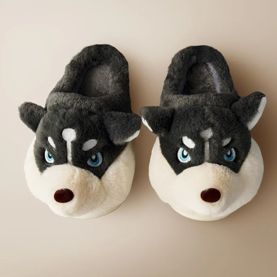 Slipper with Cute Dog Design & Plush Warm Lining – PawSnug Slippers